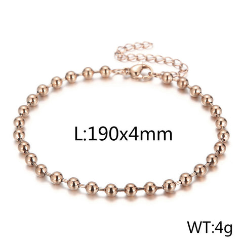 Stainless Steel Simple Fashion Steel Bead Chain Hollow Female