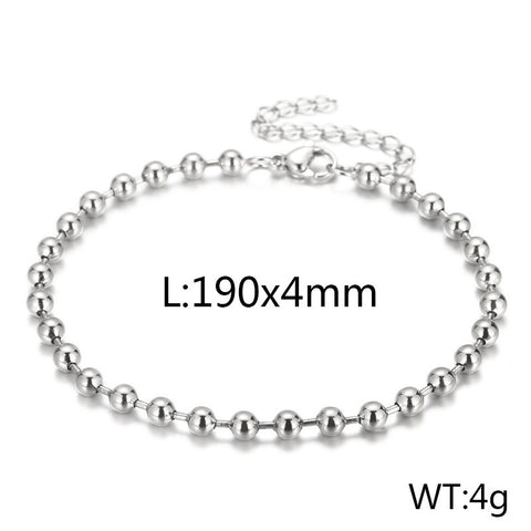 Stainless Steel Simple Fashion Steel Bead Chain Hollow Female