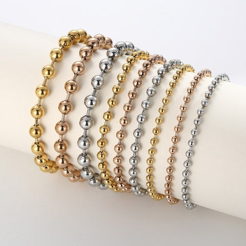 Stainless Steel Simple Fashion Steel Bead Chain Hollow Female