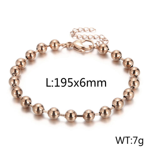 Stainless Steel Simple Fashion Steel Bead Chain Hollow Female