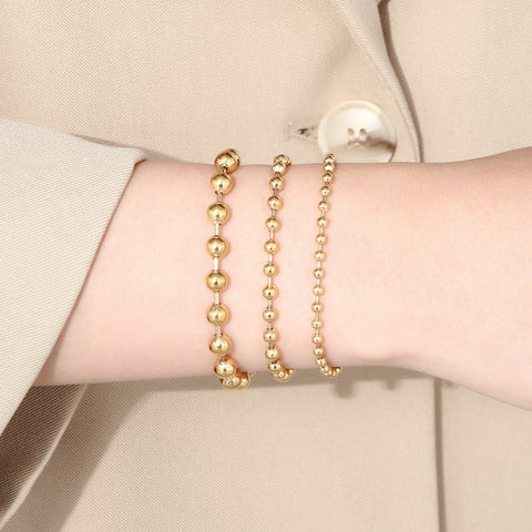 Stainless Steel Simple Fashion Steel Bead Chain Hollow Female