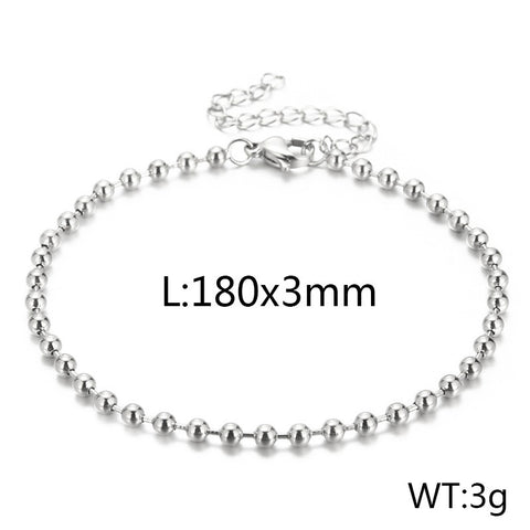Stainless Steel Simple Fashion Steel Bead Chain Hollow Female
