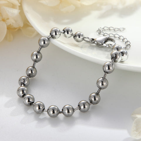 Stainless Steel Simple Fashion Steel Bead Chain Hollow Female