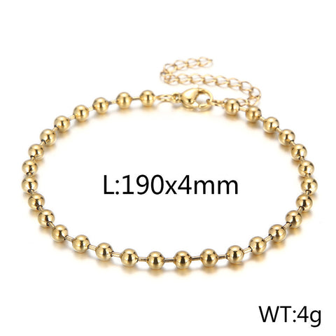 Stainless Steel Simple Fashion Steel Bead Chain Hollow Female