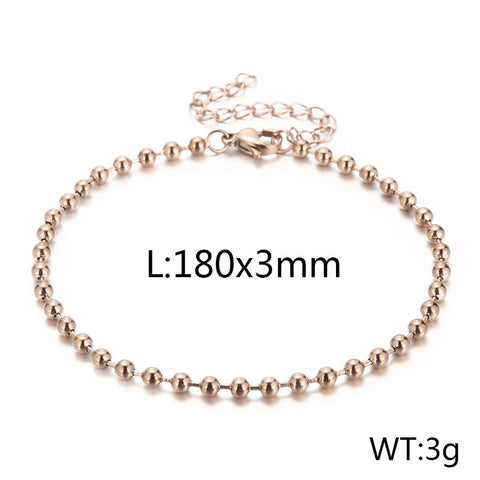 Stainless Steel Simple Fashion Steel Bead Chain Hollow Female